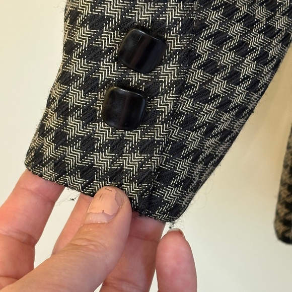 Kasper for ASL Black and Gray Blazer Tailored Houndstooth Jacket - Picture 8 of 11
